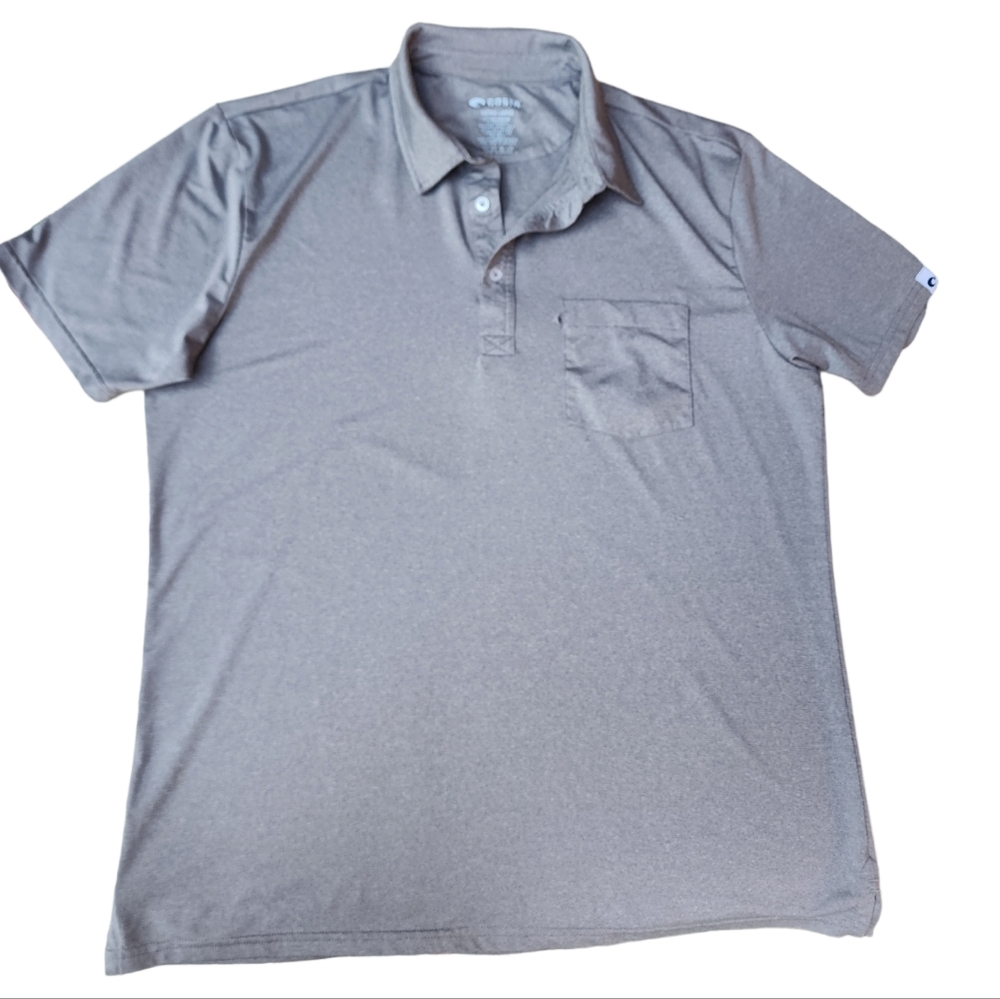 Costa Mens Voyager Polo Storm Grey Heather Size XL Pre Owned Condition